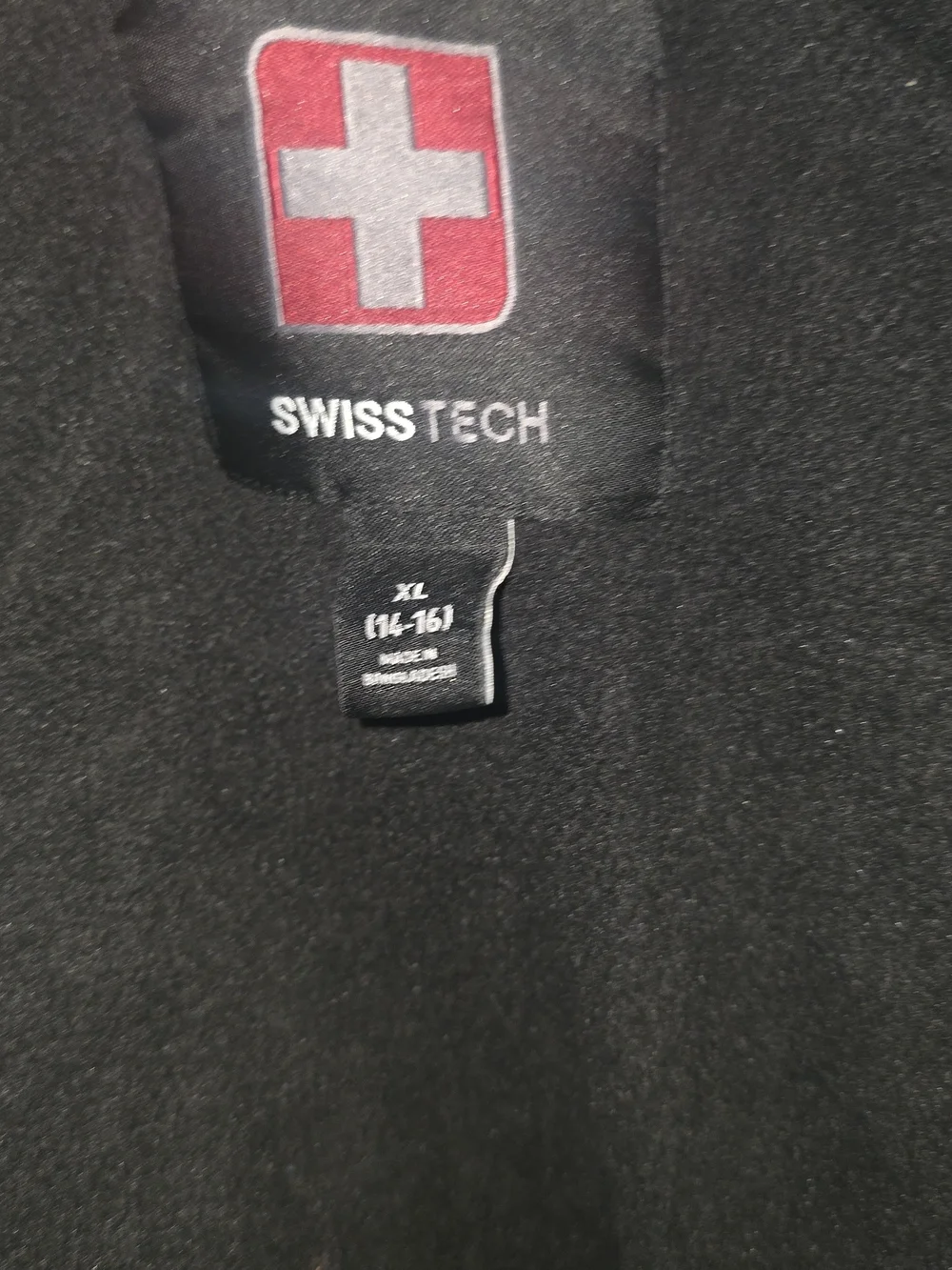 Swiss Tech Black Fleece Jacket with Red Logo